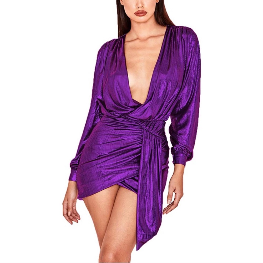 Metallic Ruched Dress